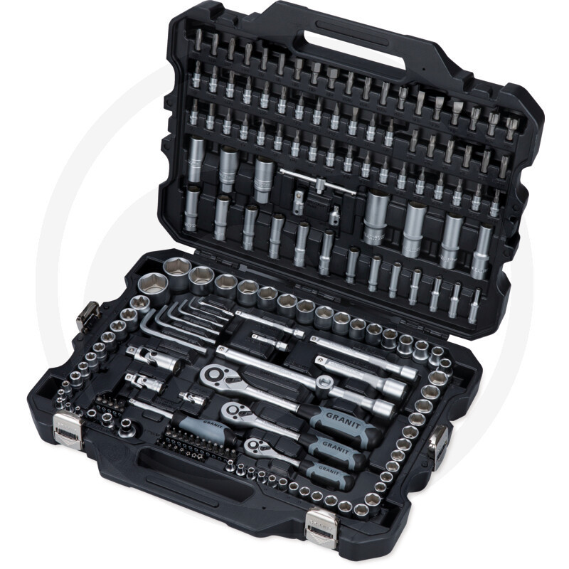 Sada nástrčných kľúčov 1/4", 3/8", 1/2" 181 ks, metrické GRANIT BLACK EDITION/ AM051