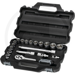 Sada nástrčných kľúčov 1/2" 20 ks,  GRANIT BLACK EDITION/ AM053