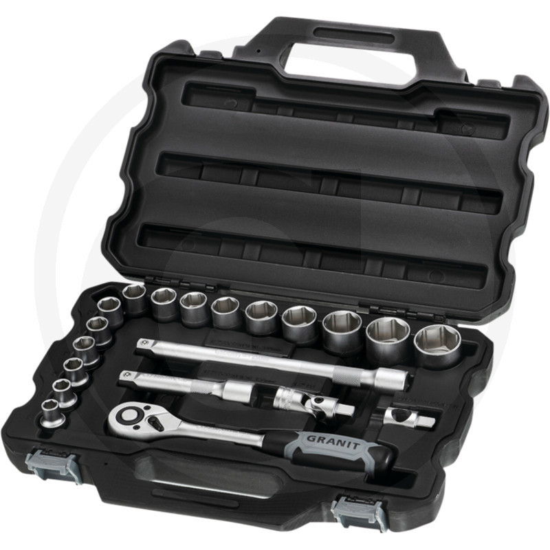 Sada nástrčných kľúčov 1/2" 20 ks,  GRANIT BLACK EDITION/ AM053