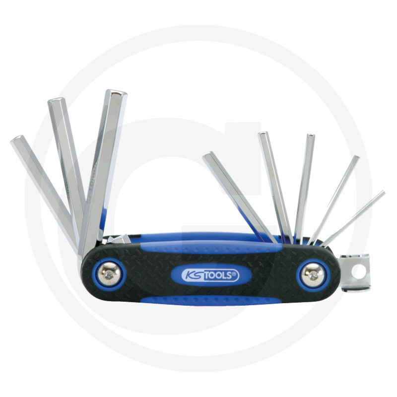 Držiak 6-hranných imbusových kľúčov 8-ks., 2,5-10mm 8-dielna, v držiaku KS Tools CHROMEplus®  / AM057