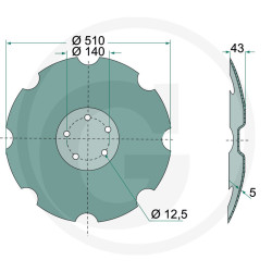 Disk Ozubený 510 x 5 mm, Väderstad / AM076