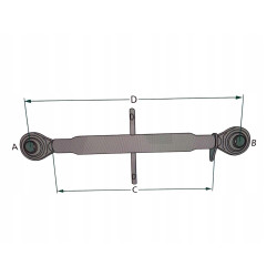 Mechanický tretí bod 740-990mm M30x3.5 Kat. 2-2 2xGuľový kĺb