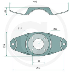 Držiak noža KRONE EasyCut 356 mm 52520036169.0