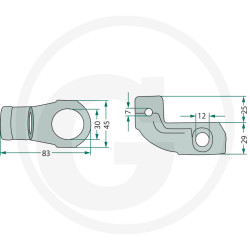 Ovládacia páka pre zhrnovač  Kuhn GA 230G, 300G 57700411