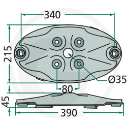 Žacia lišta pre KUHN GMD 400 / 500 / 600 / 700, FC 240P / 280P / 280F – 64756807200F