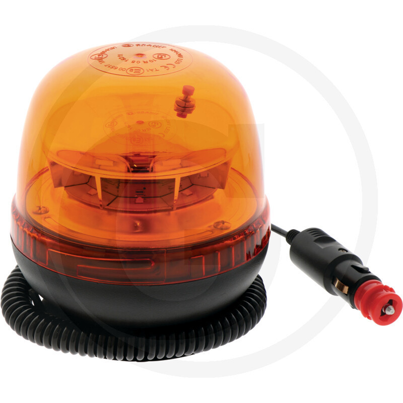 LED otočný maják GRANIT 12/24V – magnetické upevnenie, Ø 128 mm