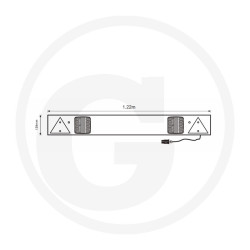 LED osvetlenie prívesu GRANIT – 7-pin Euro zástrčka, šírka 1220 mm, kábel 12 m