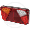 Zadné LED svetlo so smerovkou a brzdovým svetlom – hranaté, 242 × 134 × 37 mm