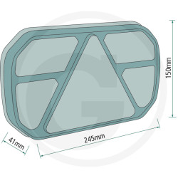 Zadné LED svetlo ľavé 12/24V – 245 × 150 × 41 mm, IP65 (6 funkcií)