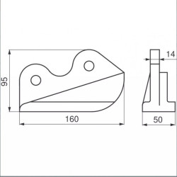 Pätka pravá na pluh PHX, Privat, Privat Roto, PH1 – 40550047 (česká výroba)