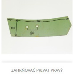 Zahrňovač pravý na pluh Privat, Privat Roto – 4040167 (česká výroba)