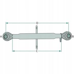 Mechanický tretí bod M30×3,5, kat. 2 / 2 – dĺžka 450 mm